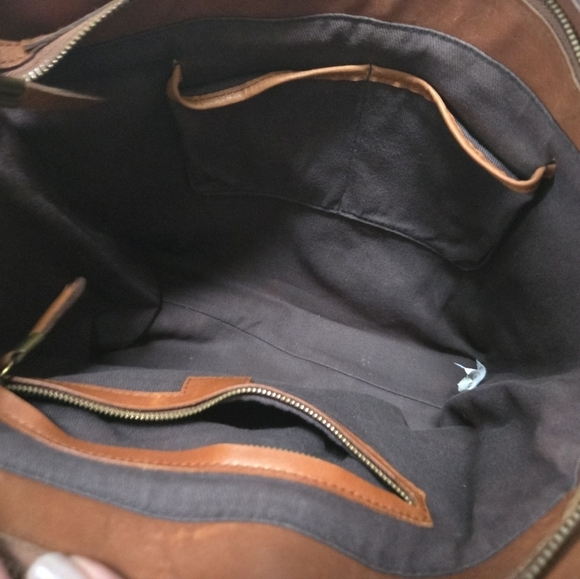 Madewell crossbody satchel - The Transport Satchel - cognac brown leather - Picture 7 of 14